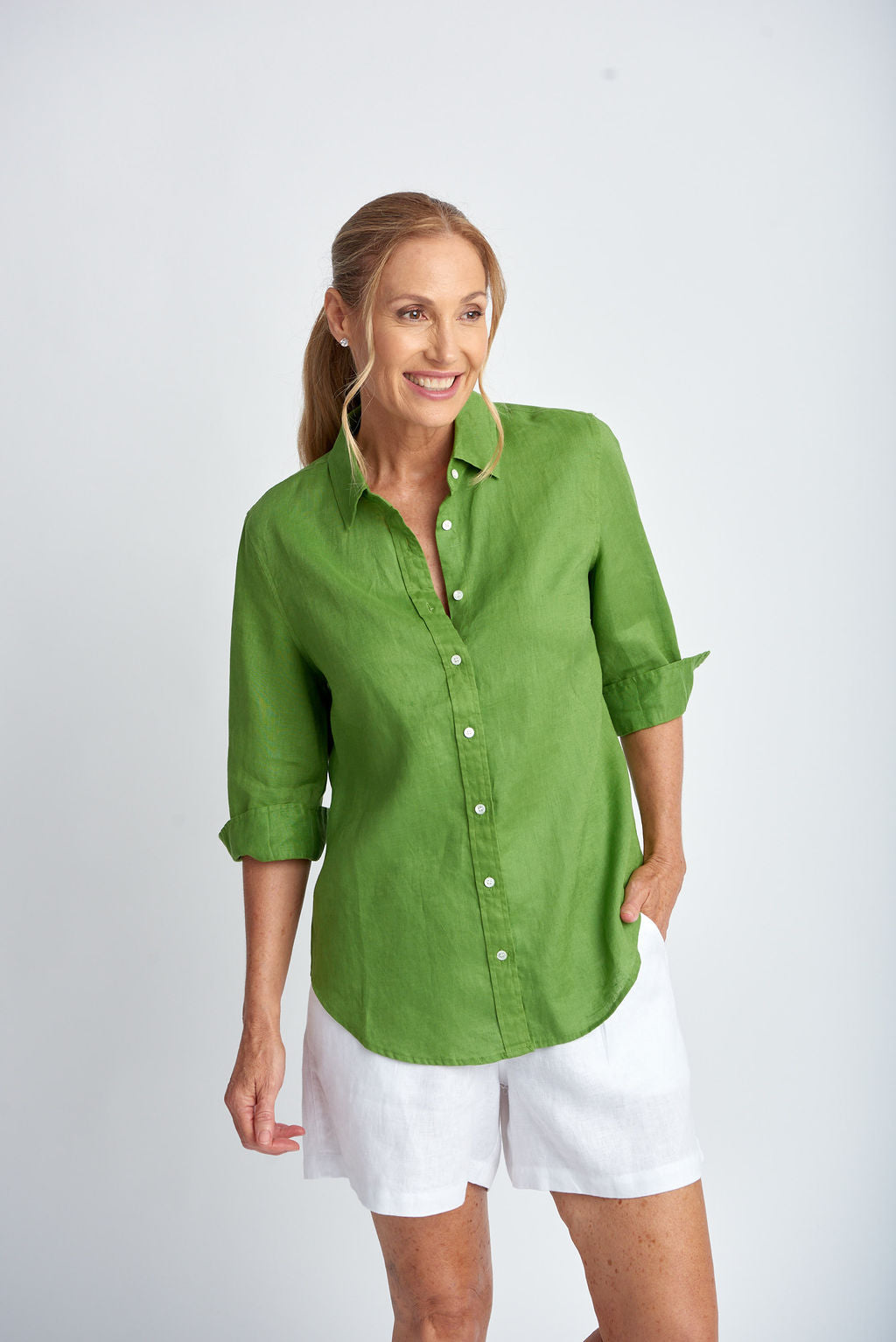 GOONDIWINDI 3/4 SL LINEN SHIRT