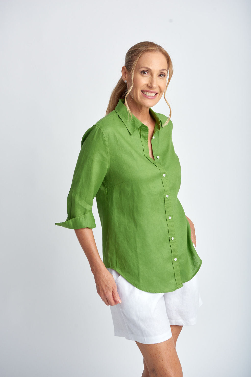 GOONDIWINDI 3/4 SL LINEN SHIRT