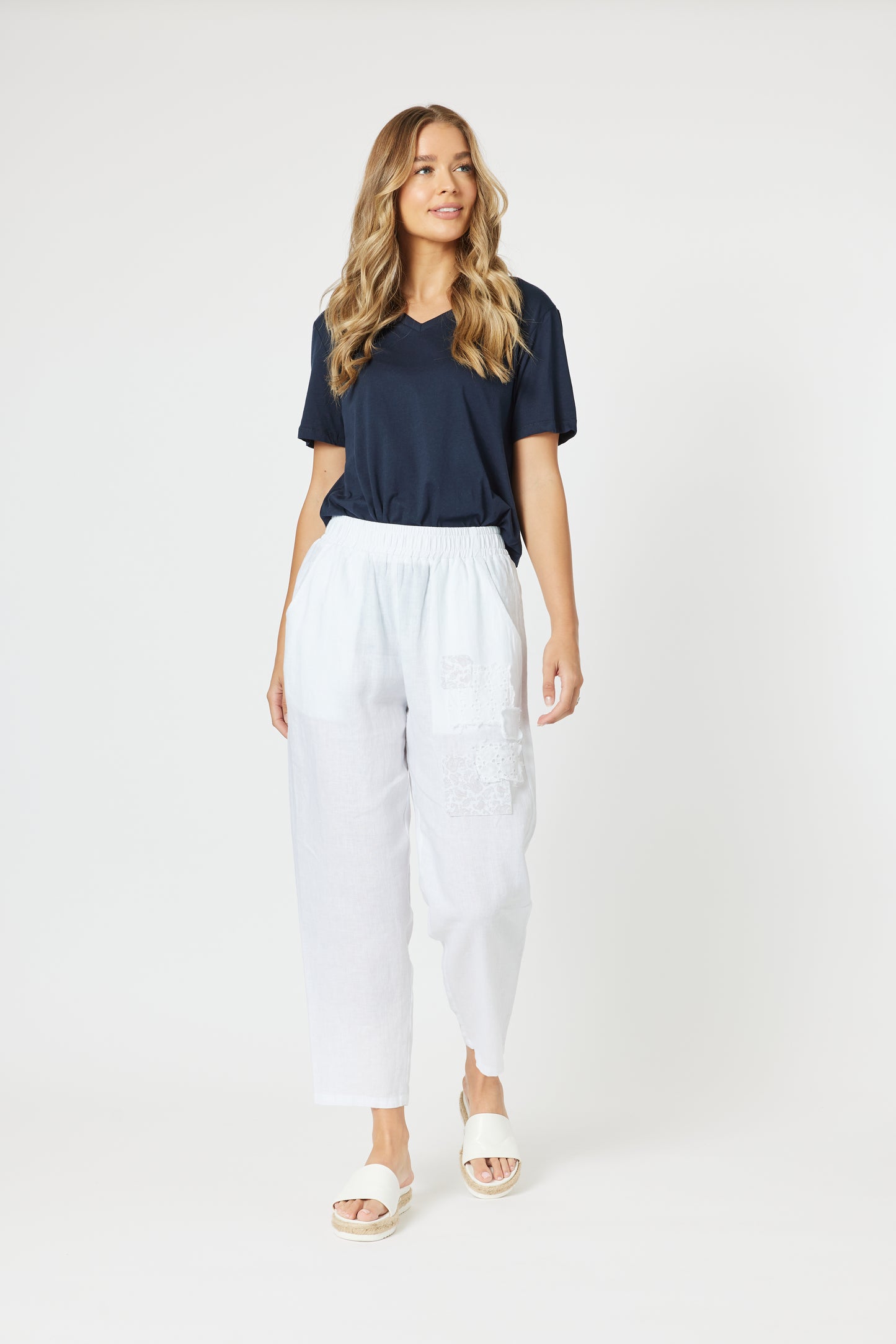 THREADZ PATCH LINEN PANT