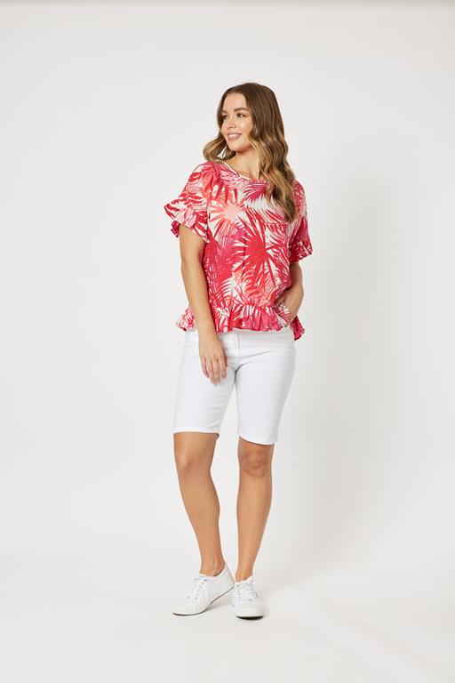 GORDON SMITH PALM PRINT COTTON TOP