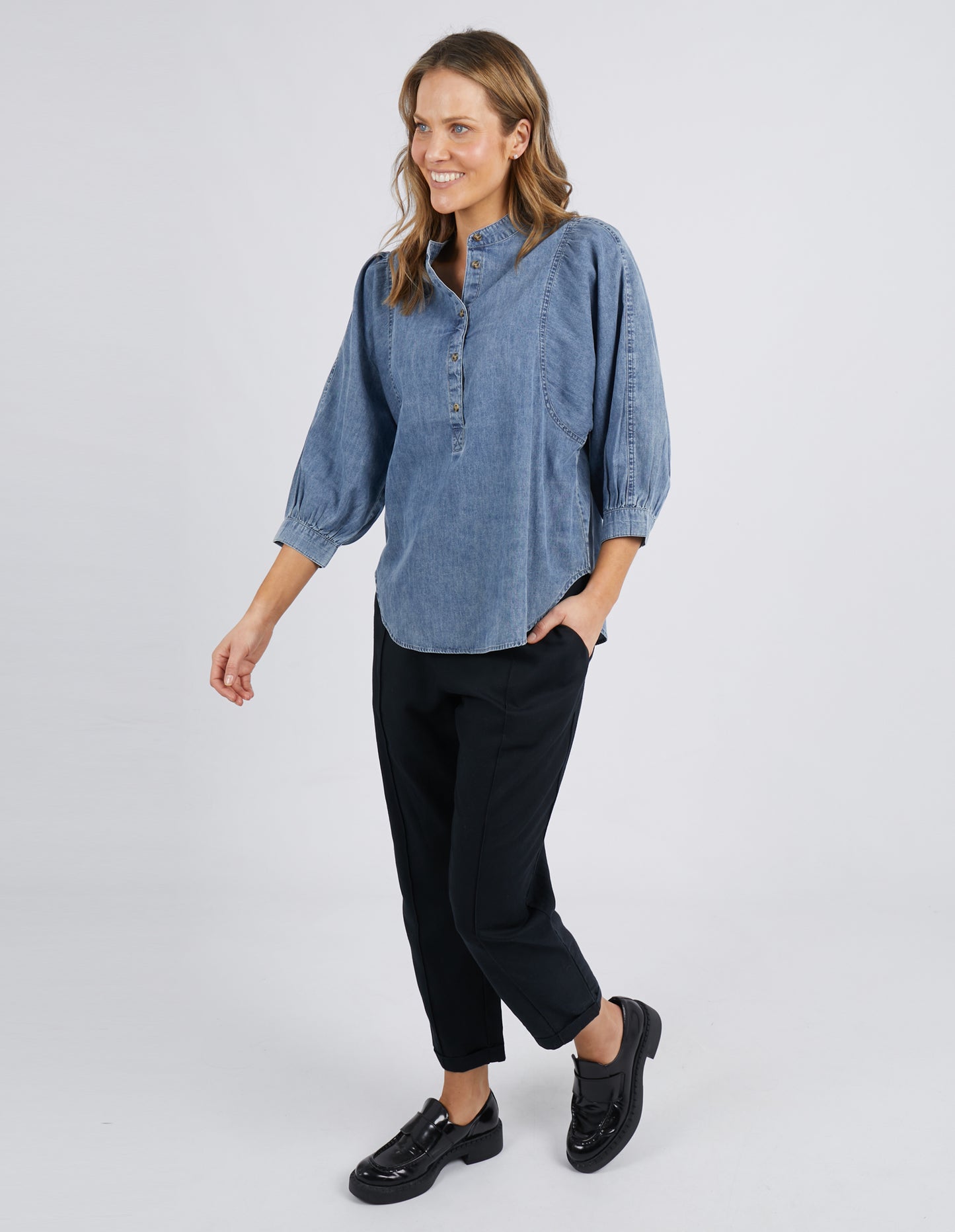 ELM SOPHIE HALF BUTTON SHIRT